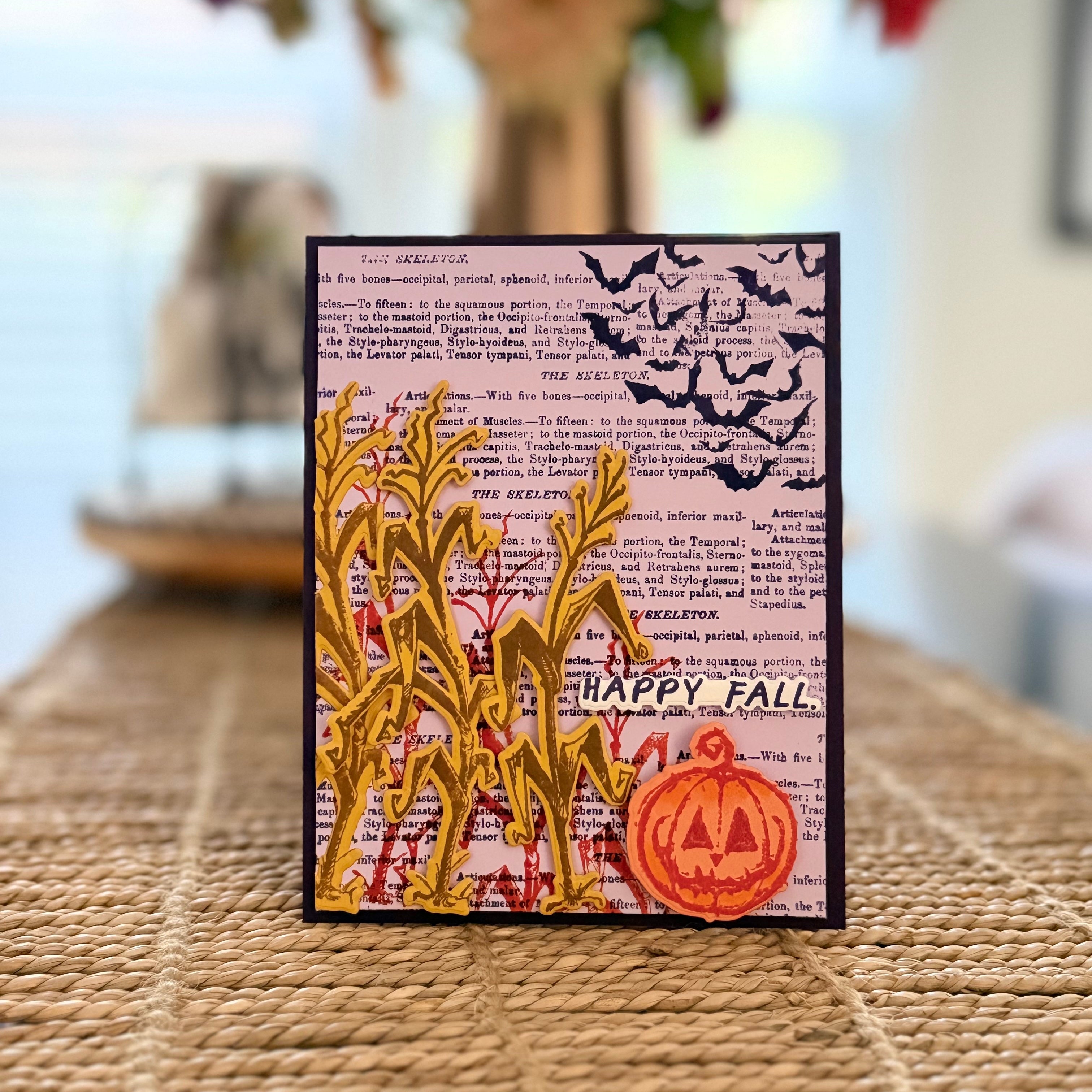 Tim Holtz The Scarecrow Stamps with Simon Says Stamp Dies Bundle setsc26 Latisha Yoast Fall Festival Card