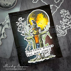 Tim Holtz The Scarecrow Stamps with Simon Says Stamp Dies Bundle setsc26 Mindy Eggen Something Wicked Card
