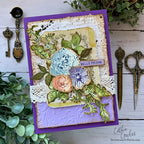 Tim Holtz Tiny Text Stamps with Simon Says Stamp Dies Bundle settx26 Colorful Flowers Friend Card