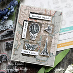 Tim Holtz Tiny Text Stamps with Simon Says Stamp Dies Bundle settx26 Own Your Dreams Card Shari Carroll