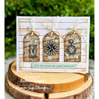 Tim Holtz Tiny Things 2 Stamps with Simon Says Stamp Dies Bundle settw26 Great Adventure Tags Card Barbara Tarayao