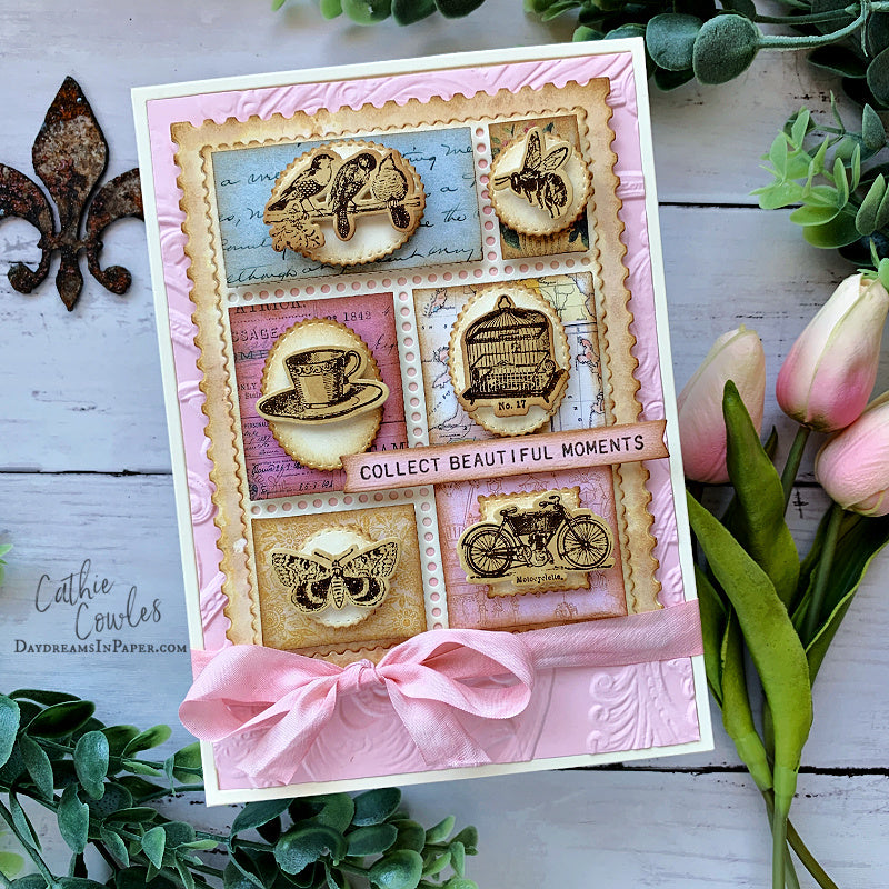Tim Holtz Tiny Things Stamps with Simon Says Stamp Dies Bundle settt26 Collection of Beautiful Moments Card Cathie Cowles