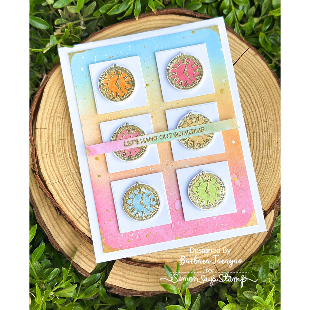 Tim Holtz Tiny Things Stamps with Simon Says Stamp Dies Bundle settt26 Let's Hang Out Watch Card Barbara Tarayao