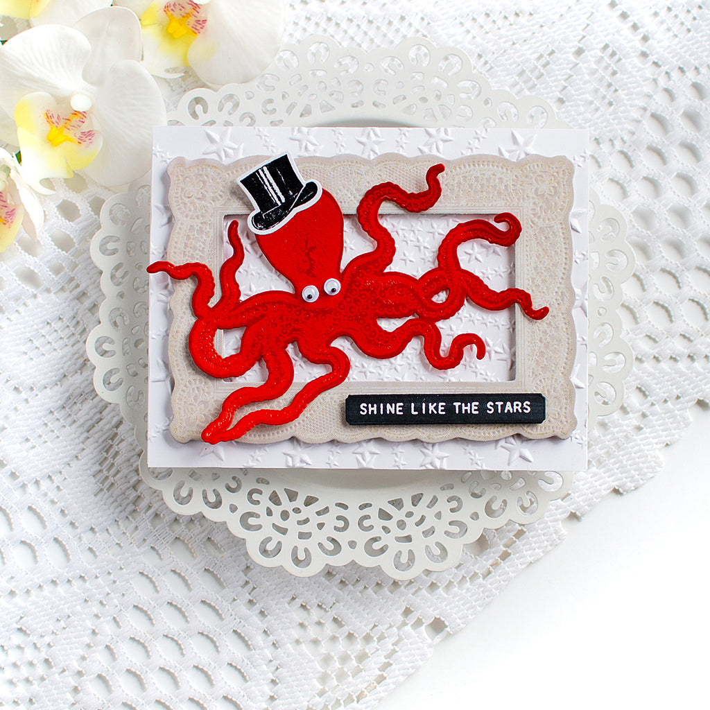 Tim Holtz Tiny Things Stamps with Simon Says Stamp Dies Bundle settt26 Octopus Friend Card Heather Hoffman