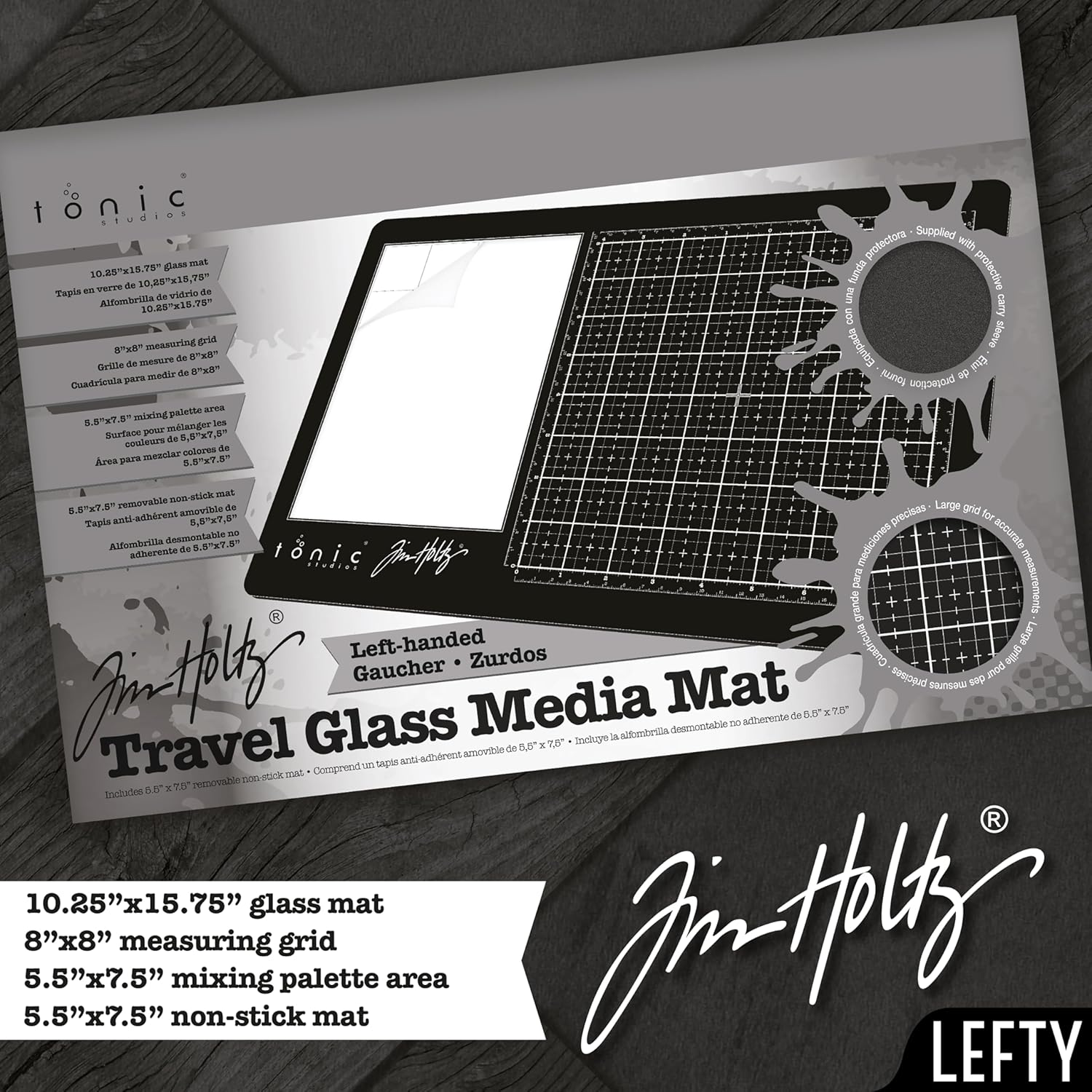 Tim Holtz Tonic Mat On Left Travel Glass Media Mat 2632e
