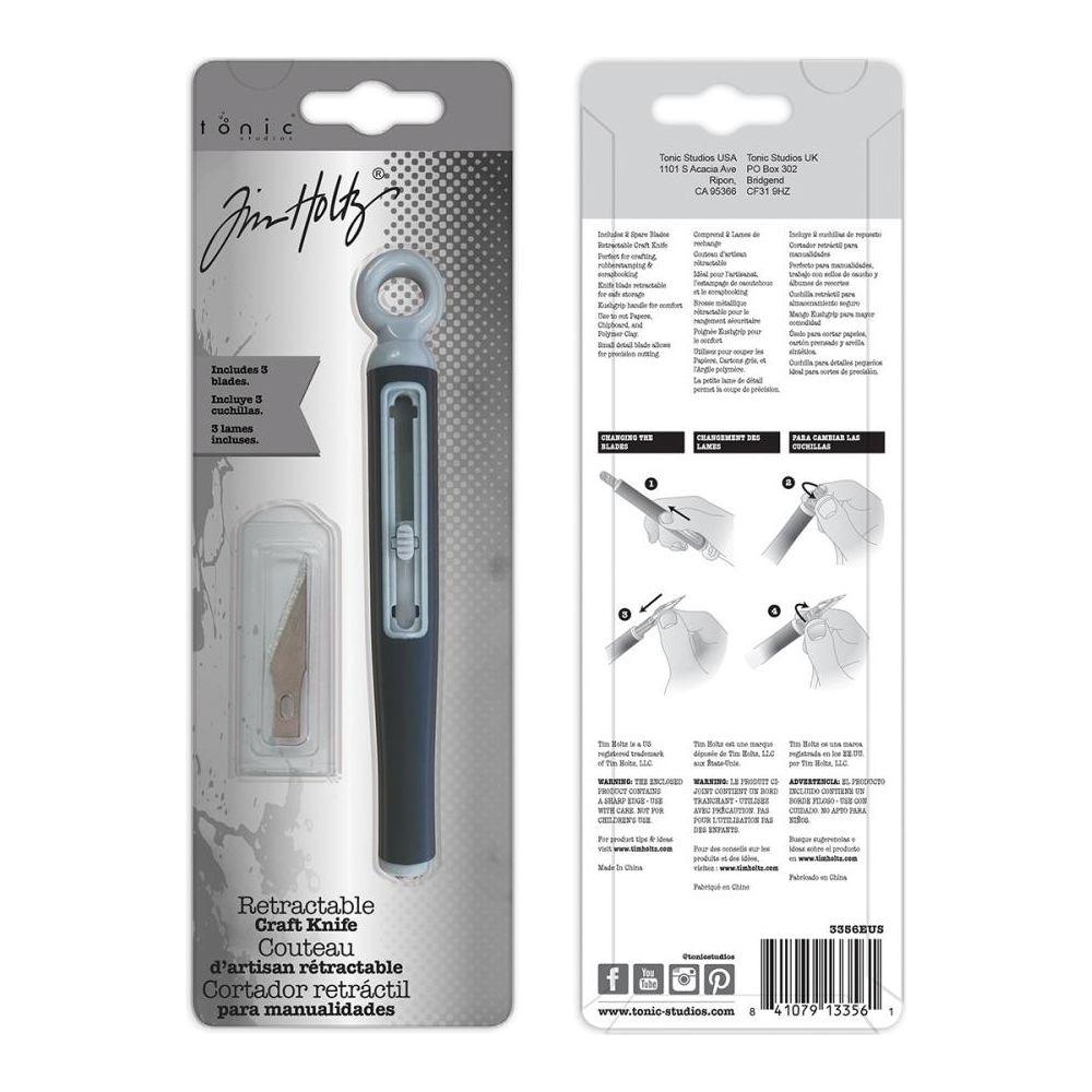 Tim Holtz Tonic Media Ruler And Craft Knife Bundle Blades Pack Front and Back