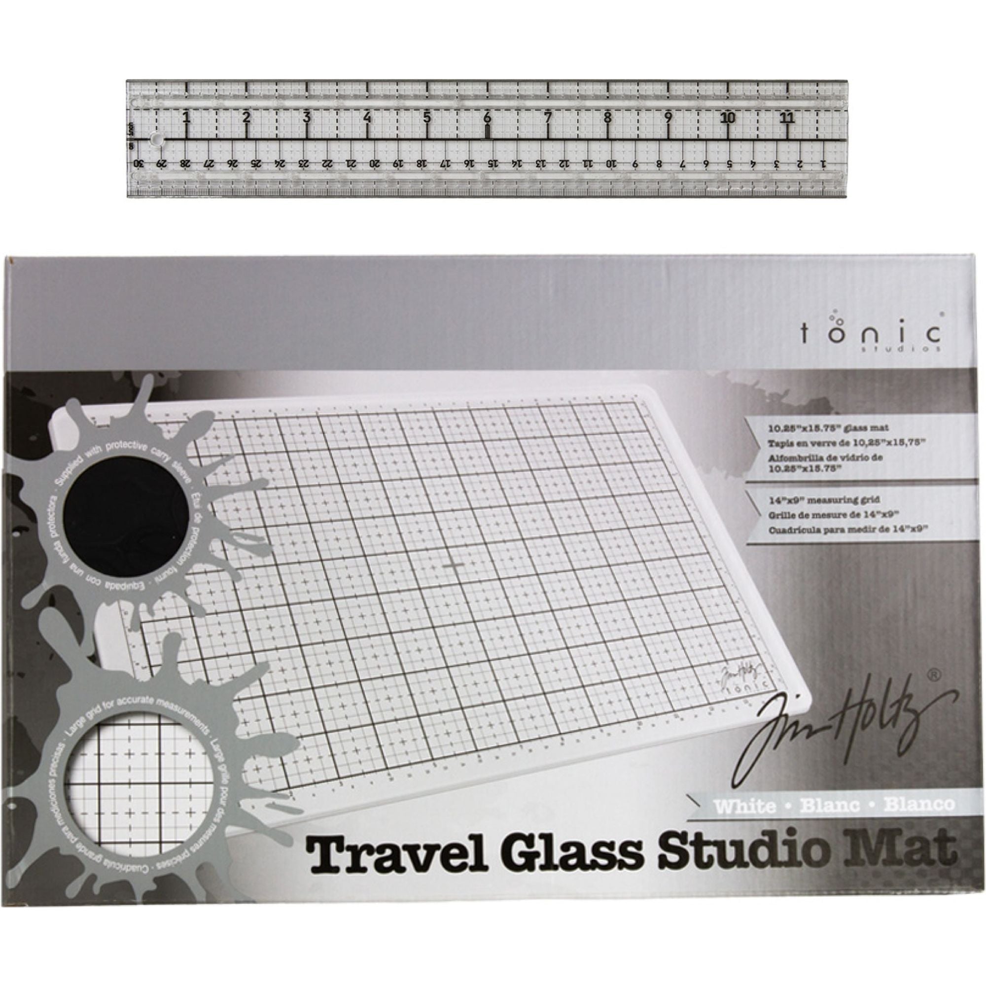 Tim Holtz Tonic Travel Glass Studio Mat And Ruler Bundle – Simon Says Stamp