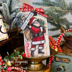 Tim Holtz Vintage Holidays Stamps with Simon Says Stamp Dies Bundle setvh26 Nina-Marie Trapani Vintage Christmas Gift Tag