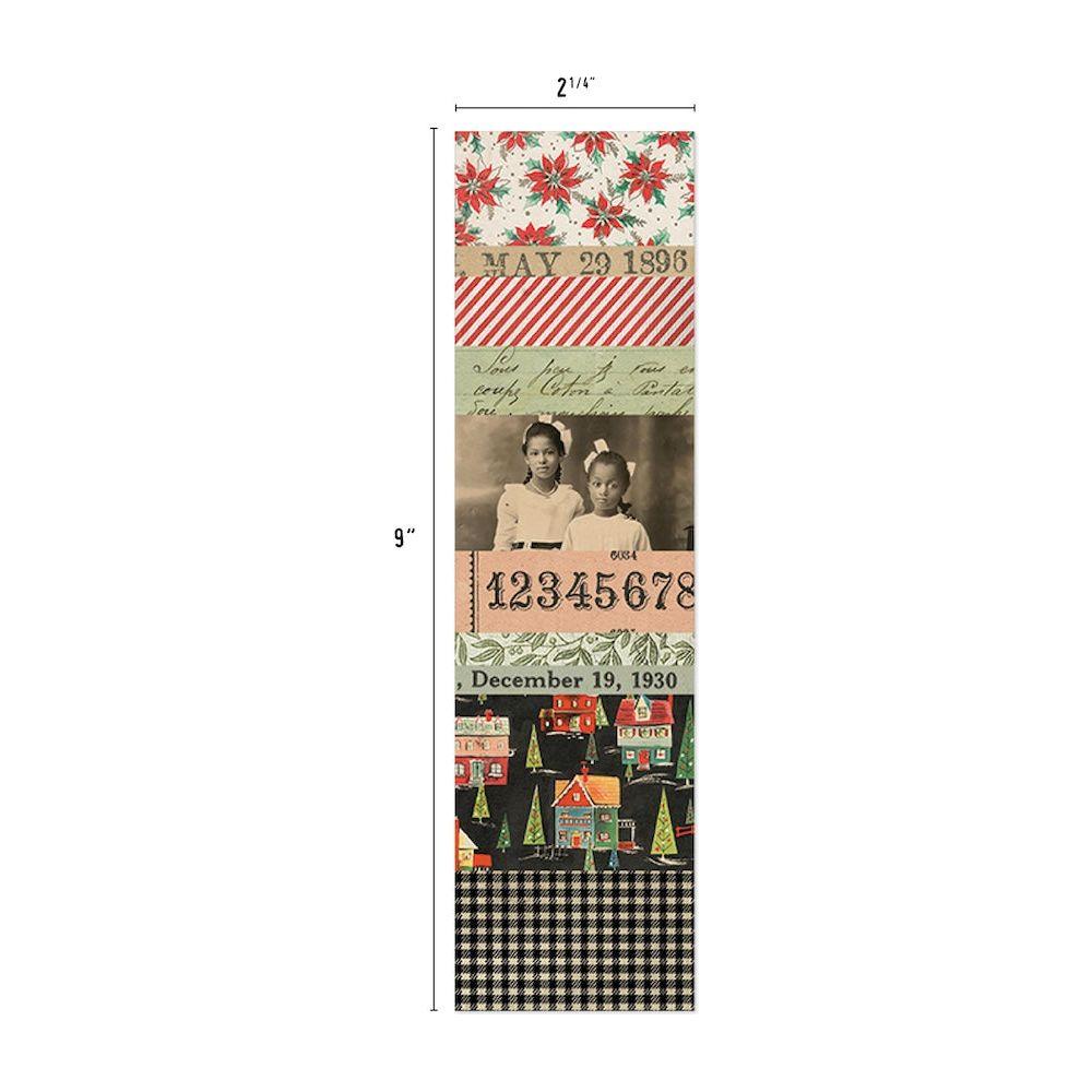 Tim Holtz idea-ology 2024 Christmas Large Collage Strips th94410 product size