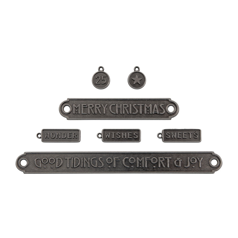 Tim Holtz idea-ology 2024 Christmas Word Plaques and Tags th94405 product
