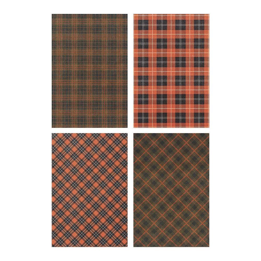 Tim Holtz idea-ology 2024 Halloween Kraft-stock Halloween Sparkle Plaid th94398