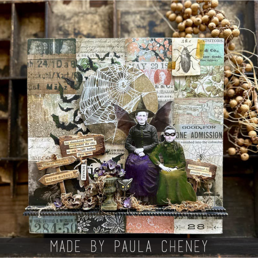 Tim Holtz idea-ology 2024 Halloween Mini Skulls th94401 witch