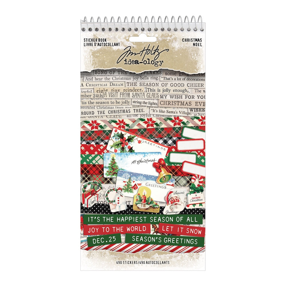 Simon Says Stamp Pine and Post Gift Card Envelope Wafer Dies and Tim Holtz idea-ology 2025 Christmas Sticker Book Bundle