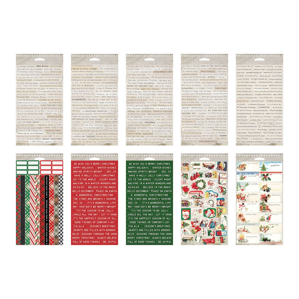Simon Says Stamp Pine and Post Gift Card Envelope Wafer Dies and Tim Holtz idea-ology 2025 Christmas Sticker Book Bundle