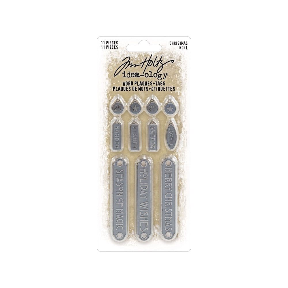 Tim Holtz idea-ology 2025 Christmas Word Plaques and Tags th94446