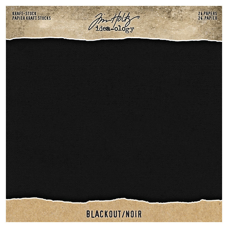 Tim Holtz idea-ology 8 x 8 Paper Stash BLACK KRAFT STOCK th94020
