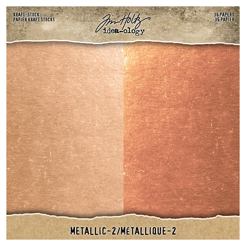 Tim Holtz idea-ology 8 x 8 Papers COPPER and ROSE GOLD th93780