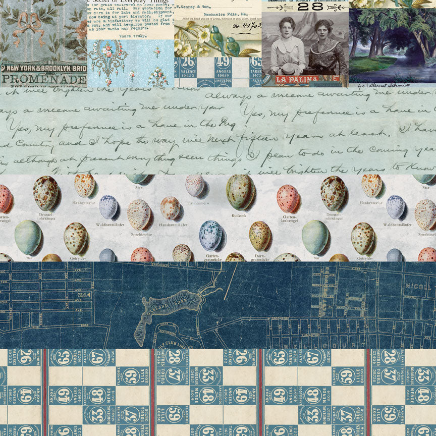 Tim Holtz idea-ology Blue 12 x 12 Palette Paper Collection th94463 sample