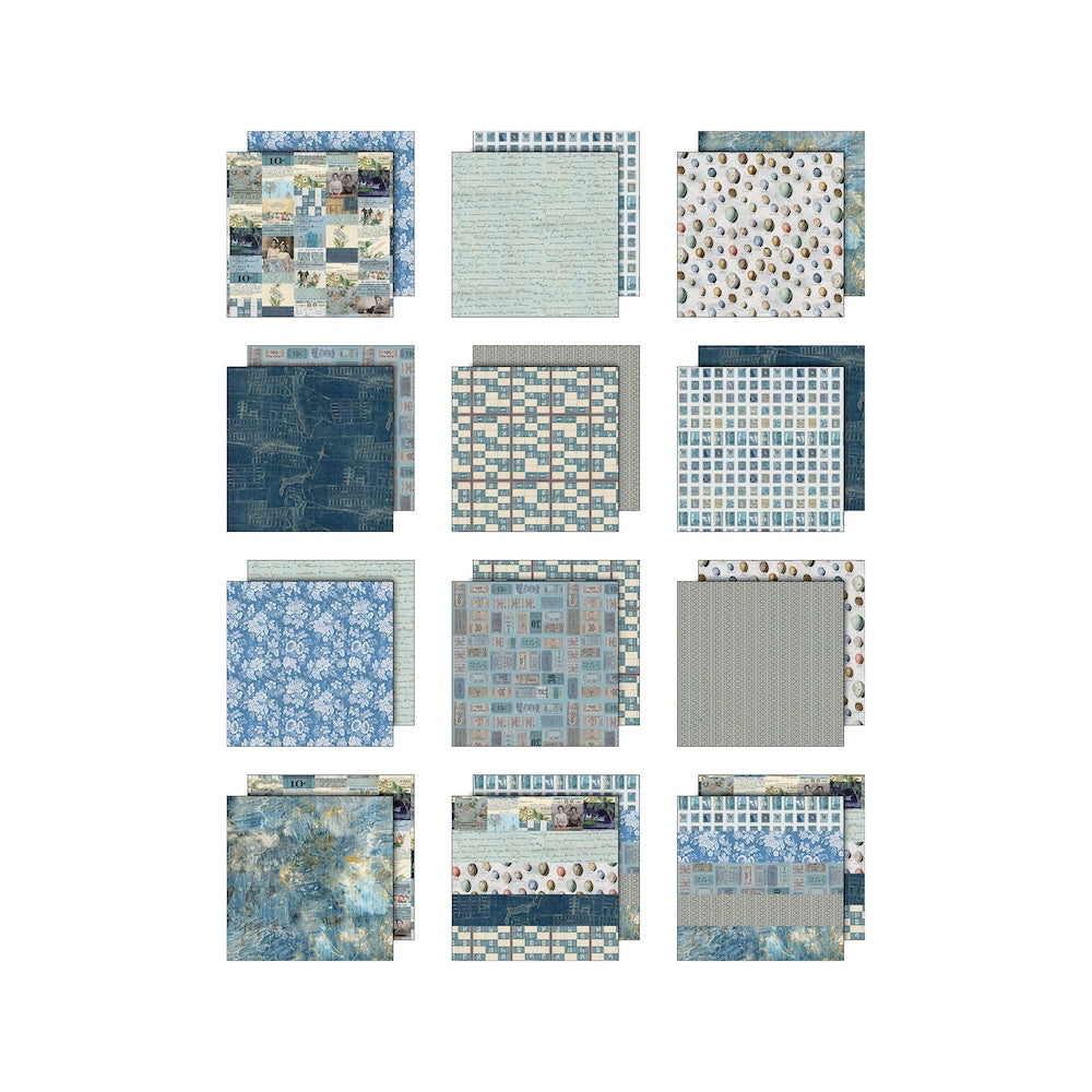 Tim Holtz idea-ology Blue 8 x 8 Palette Paper Collection th94477 product
