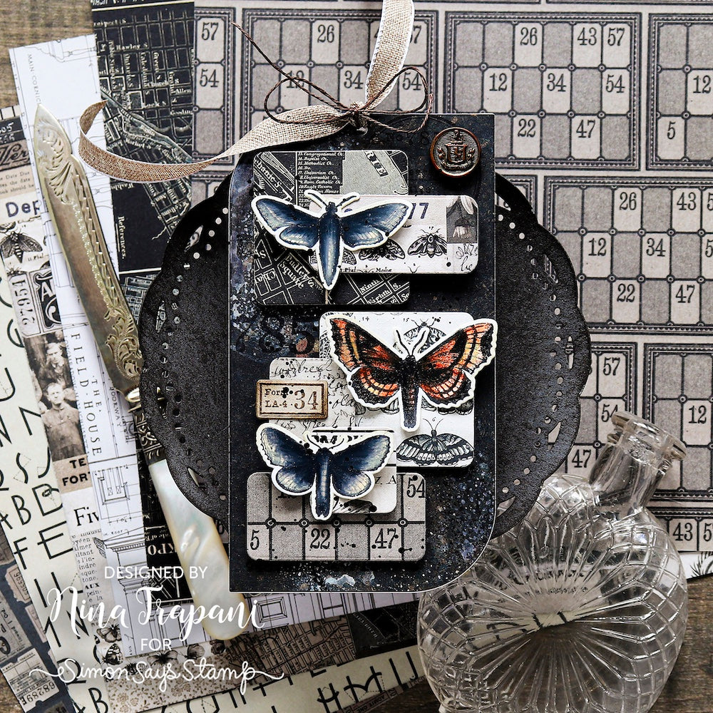 Tim Holtz idea-ology Charcoal 12 x 12 Palette Paper Collection th94465 nina grey butterflies