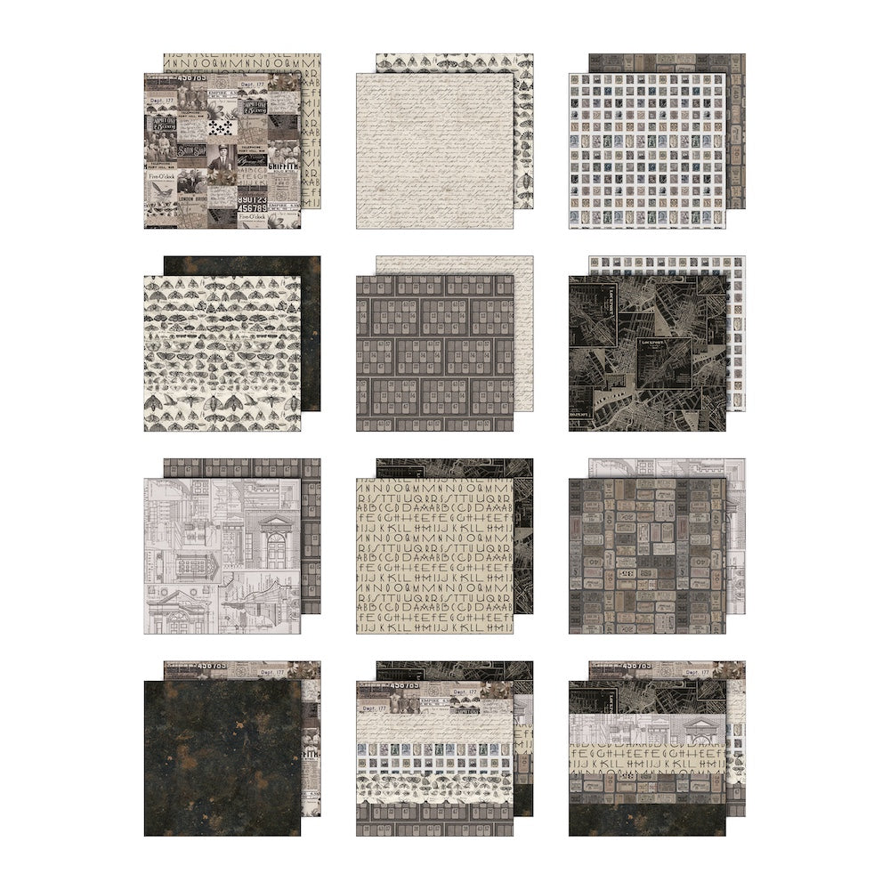 Tim Holtz idea-ology Charcoal 12 x 12 Palette Paper Collection th94465 product