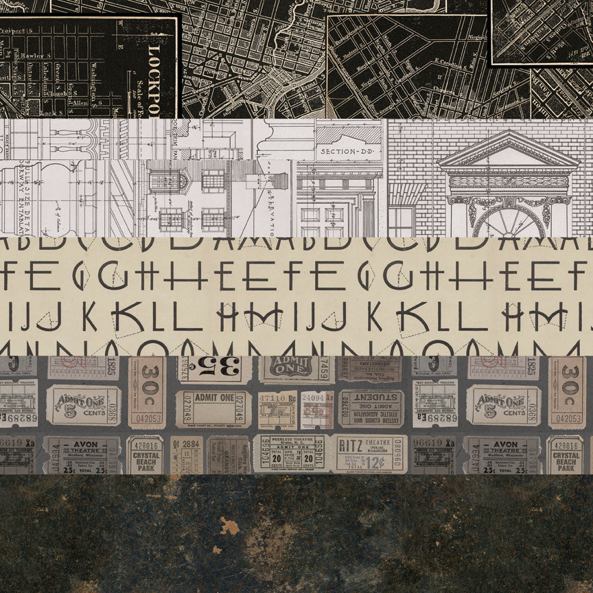 Tim Holtz idea-ology Charcoal 8 x 8 Palette Paper Collection th94479 sample sample 2