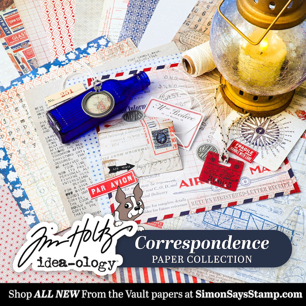 Tim Holtz idea-ology Correspondence 8 x 8 Paper Stash 2025 Vault th94432 nina