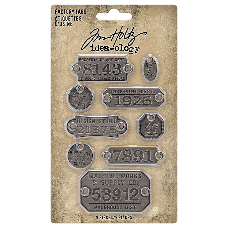 Tim Holtz idea-ology FACTORY TAGS Embellishments th94039