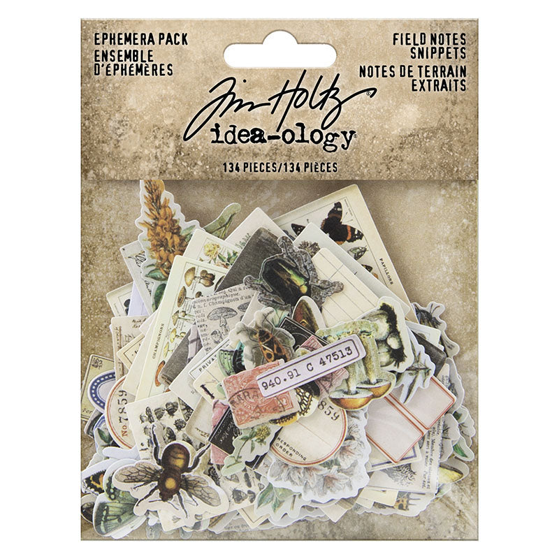 Tim Holtz idea-ology FIELD NOTES SNIPPETS Ephemera th94049