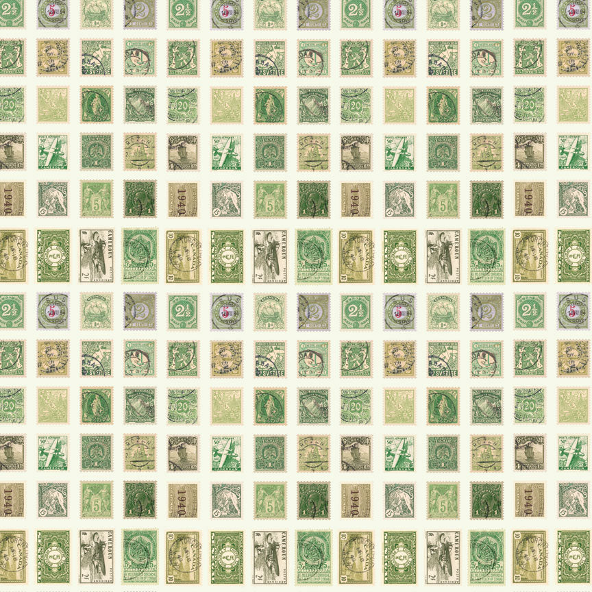 Tim Holtz idea-ology Green 12 x 12 Palette Paper Collection th94460 postage