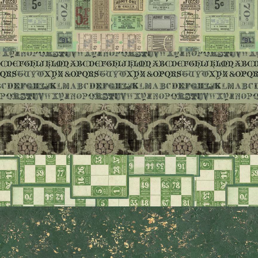 Tim Holtz idea-ology Green 12 x 12 Palette Paper Collection th94460 sample 2