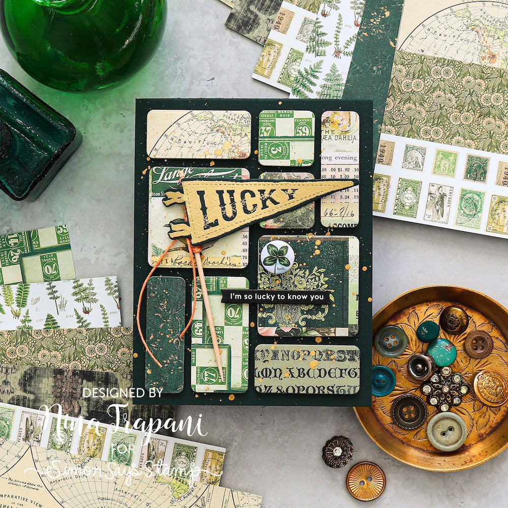 Tim Holtz idea-ology Green 8 x 8 Palette Paper Collection th94474 lucky