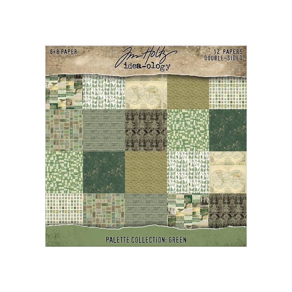 Tim Holtz Green Palette 8x8 Paper Pack