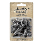 Tim Holtz idea-ology Hinge Clips Nickel Metal Hardware TH92692