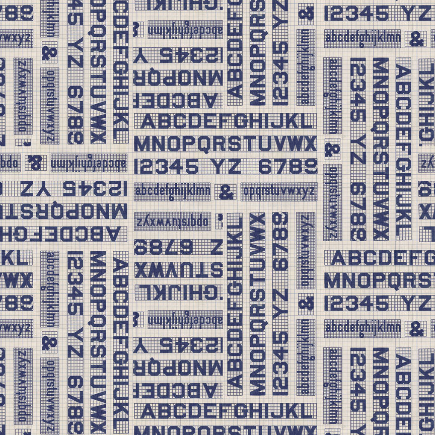 Tim Holtz idea-ology Indigo 8 x 8 Palette Paper Collection th94476 letters