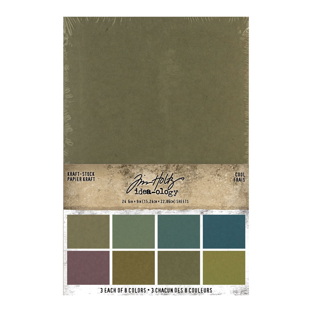 Tim Holtz idea-ology KRAFT STOCK STACK COOL Paper th94110