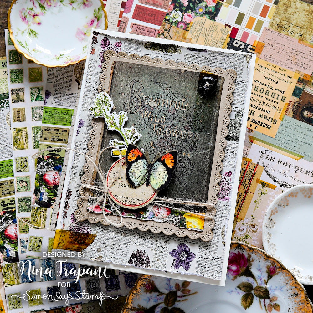 Tim Holtz idea-ology Multi 12 x 12 Palette Paper Collection th94466 beautiful wild flower butterflies