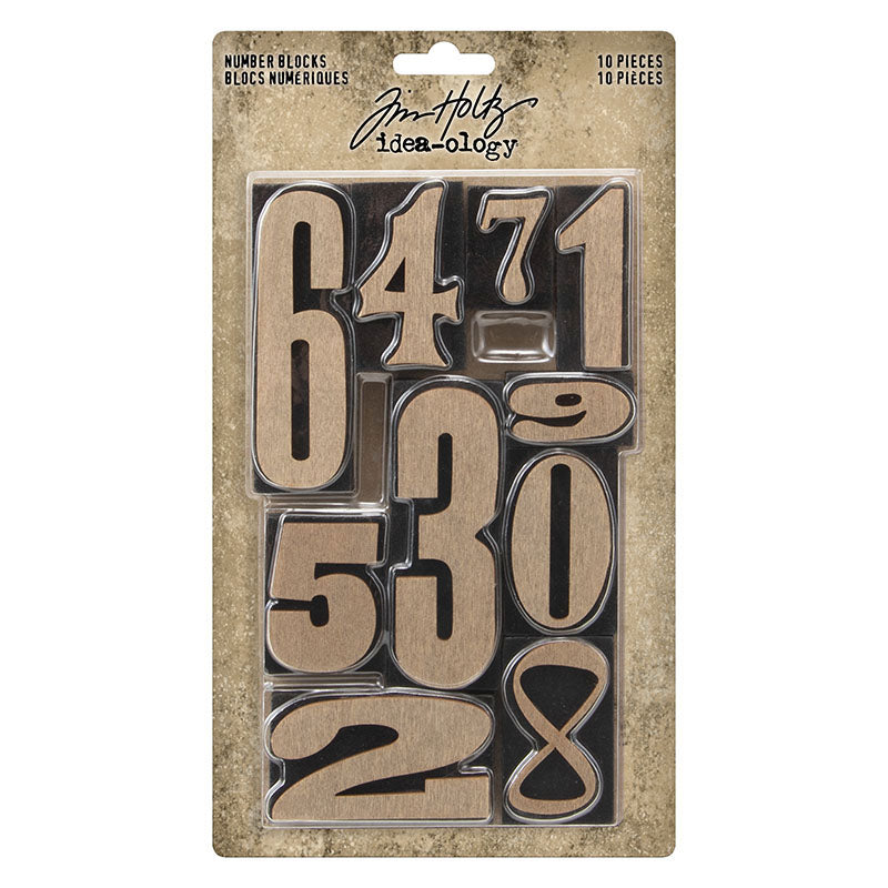 Tim Holtz idea-ology NUMBER BLOCKS Findings th94037
