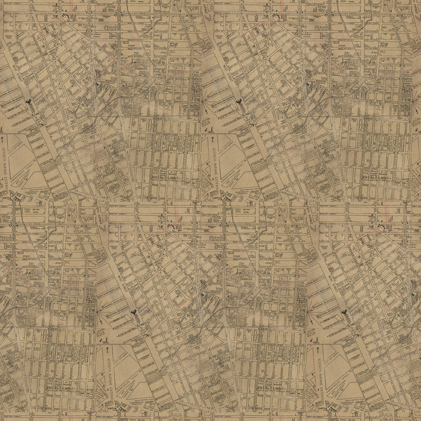 Tim Holtz idea-ology Neutral 8 x 8 Palette Paper Collection th94473 map