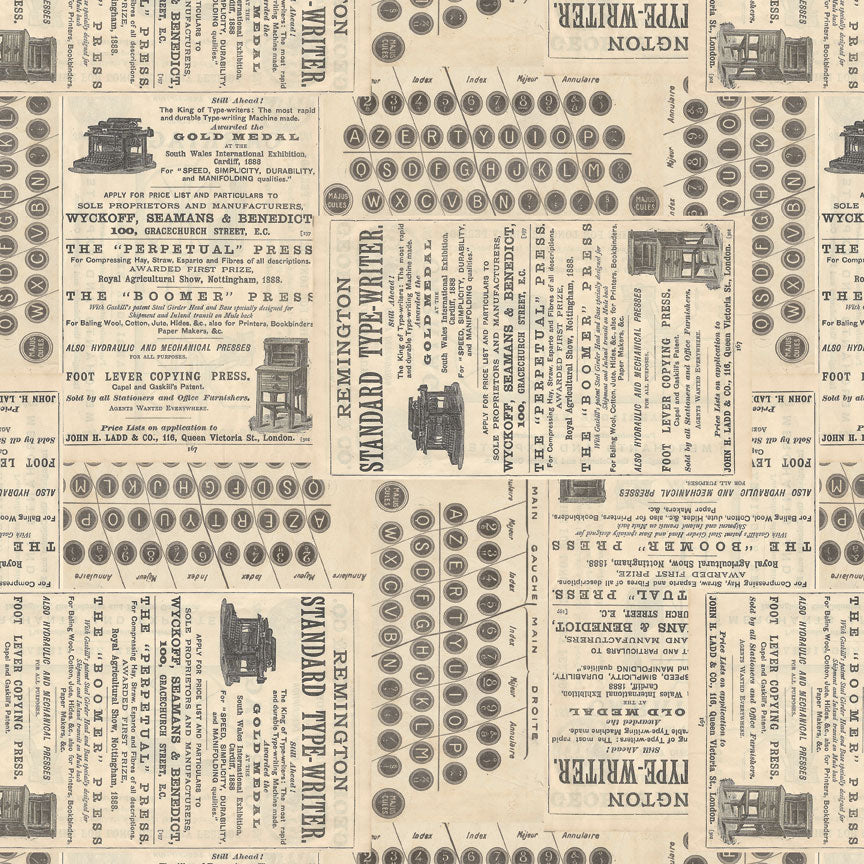 Tim Holtz idea-ology Neutral 8 x 8 Palette Paper Collection th94473 typewriter
