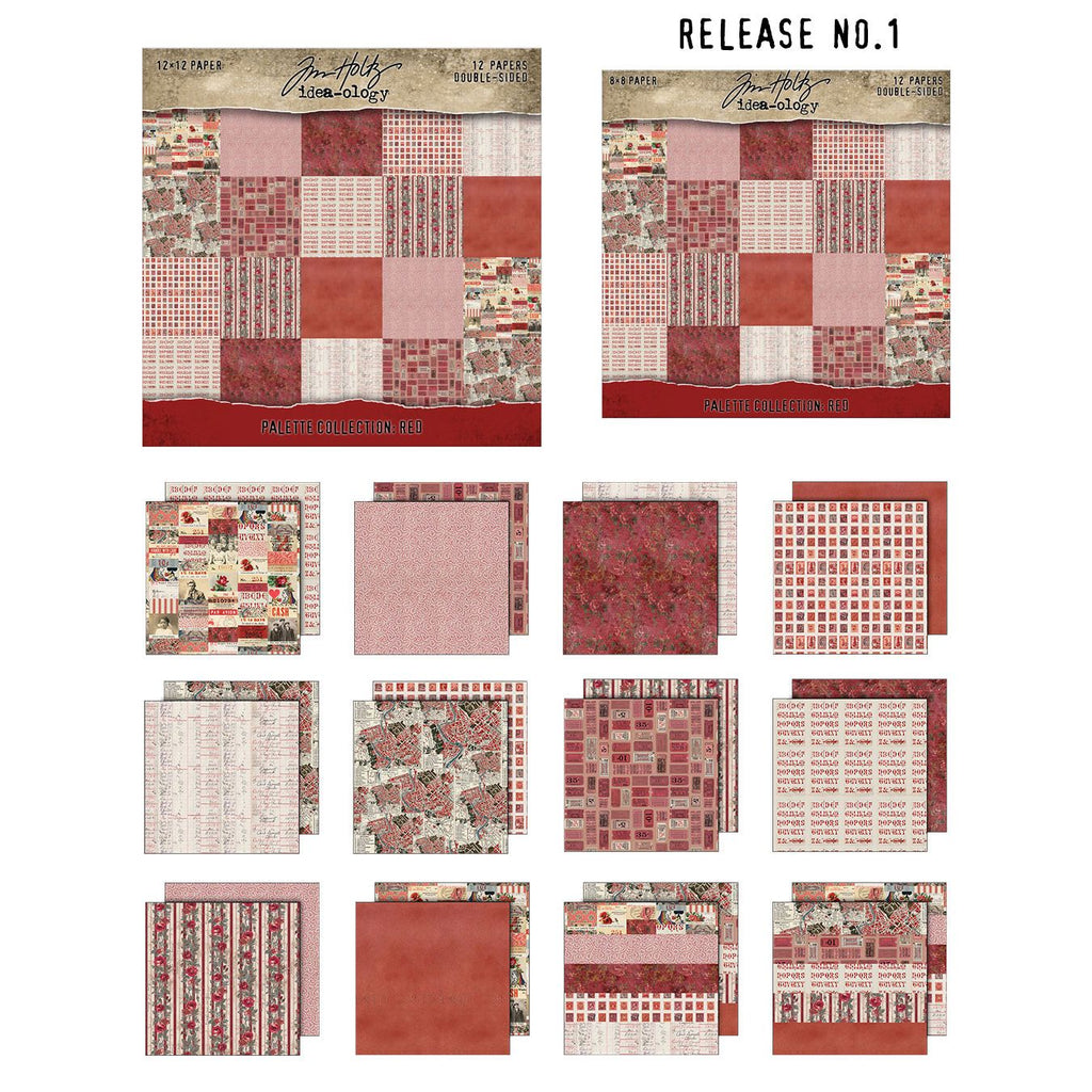 Tim Holtz idea-ology Palette Paper Collection January 2026 I Want It All Bundle red