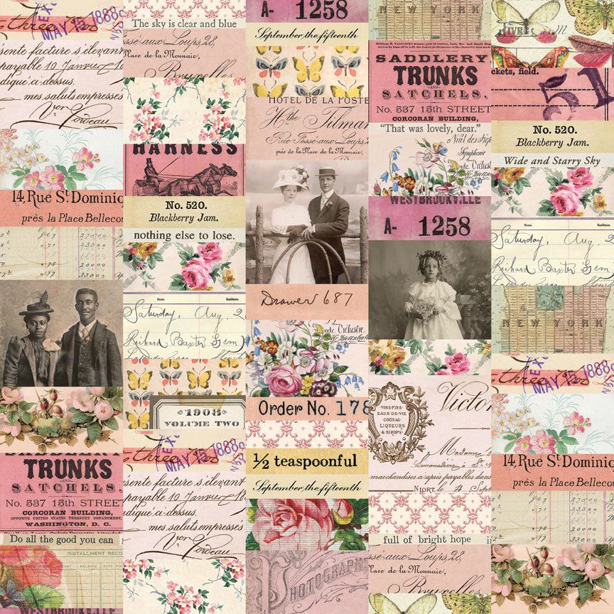 Tim Holtz idea-ology Pink 8 x 8 Palette Paper Collection th94469 collage