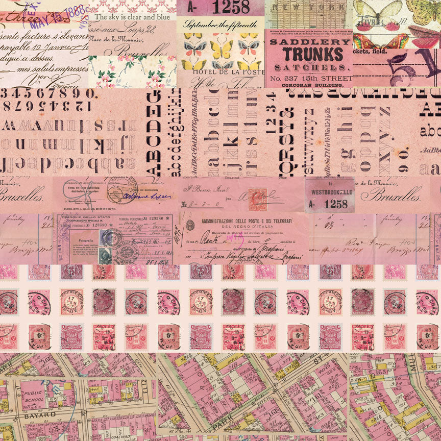 Tim Holtz idea-ology Pink 8 x 8 Palette Paper Collection th94469 sample