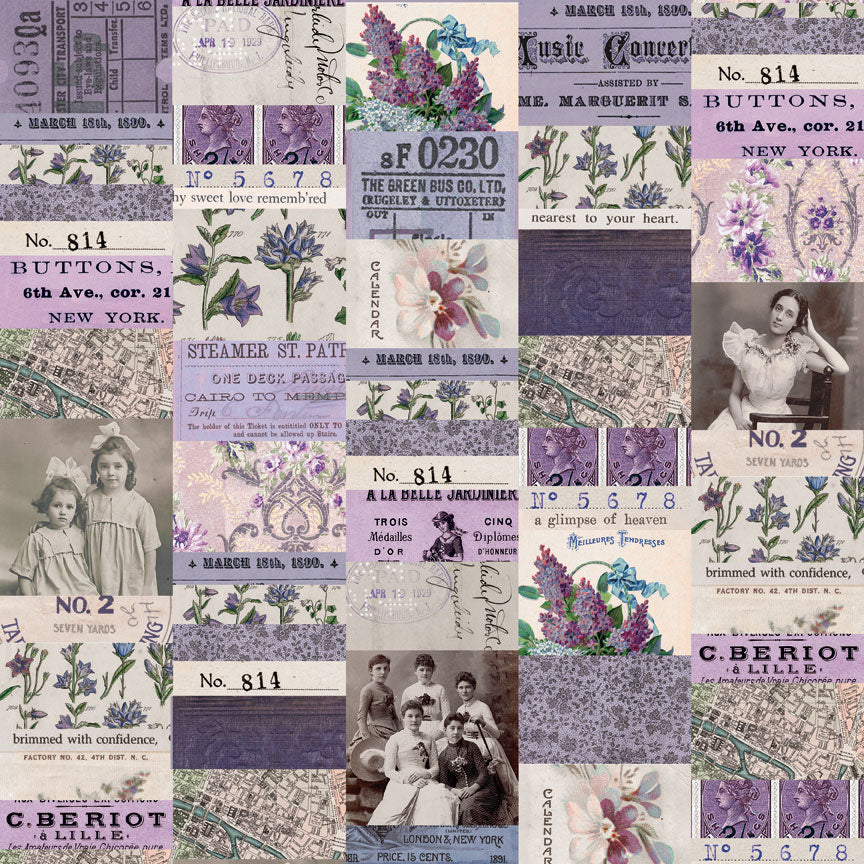 Tim Holtz idea-ology Purple 12 x 12 Palette Paper Collection th94464 collage