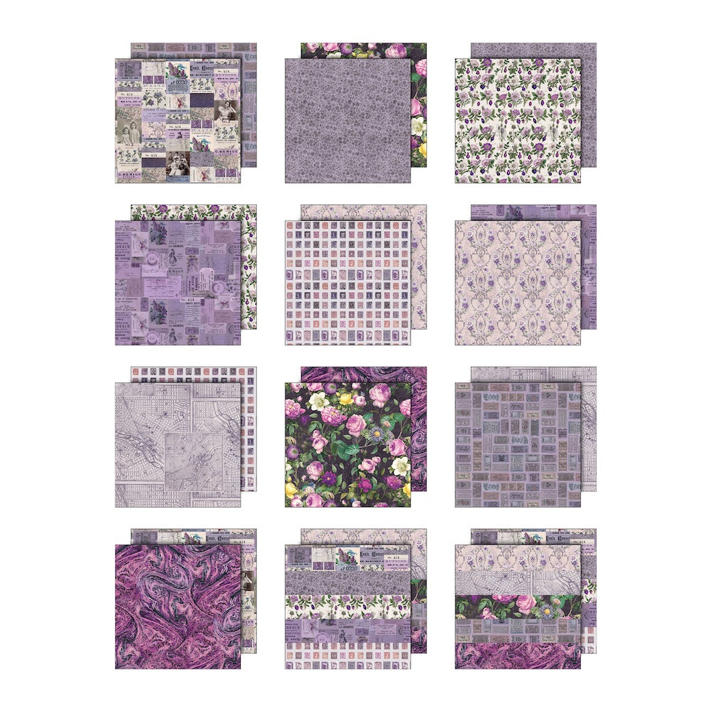 Tim Holtz idea-ology Purple 12 x 12 Palette Paper Collection th94464 product