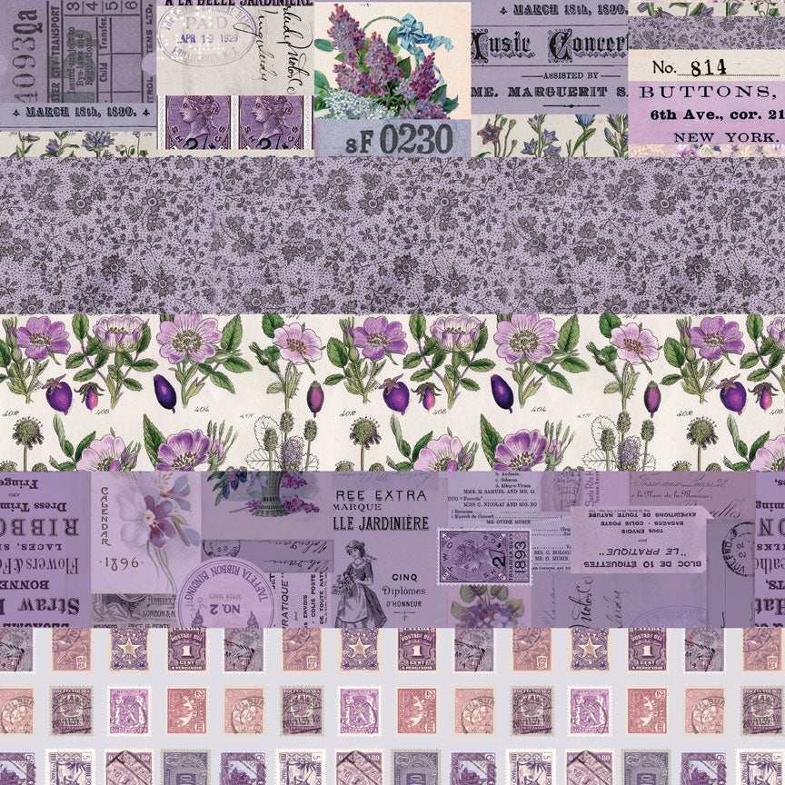 Tim Holtz idea-ology Purple 12 x 12 Palette Paper Collection th94464 sample