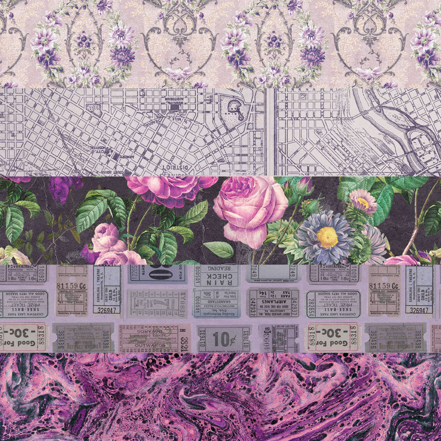 Tim Holtz idea-ology Purple 12 x 12 Palette Paper Collection th94464 sample 1