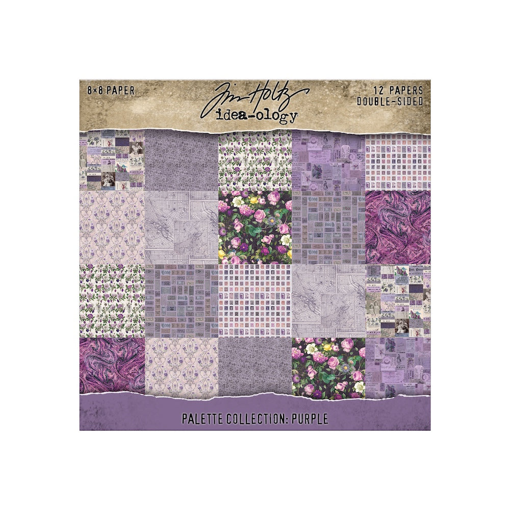 Tim Holtz idea-ology Purple 8 x 8 Palette Paper Collection th94478