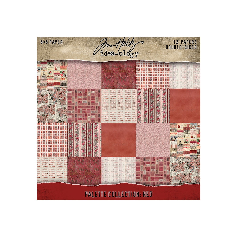 Tim Holtz idea-ology Red 8 x 8 Palette Paper Collection th94470