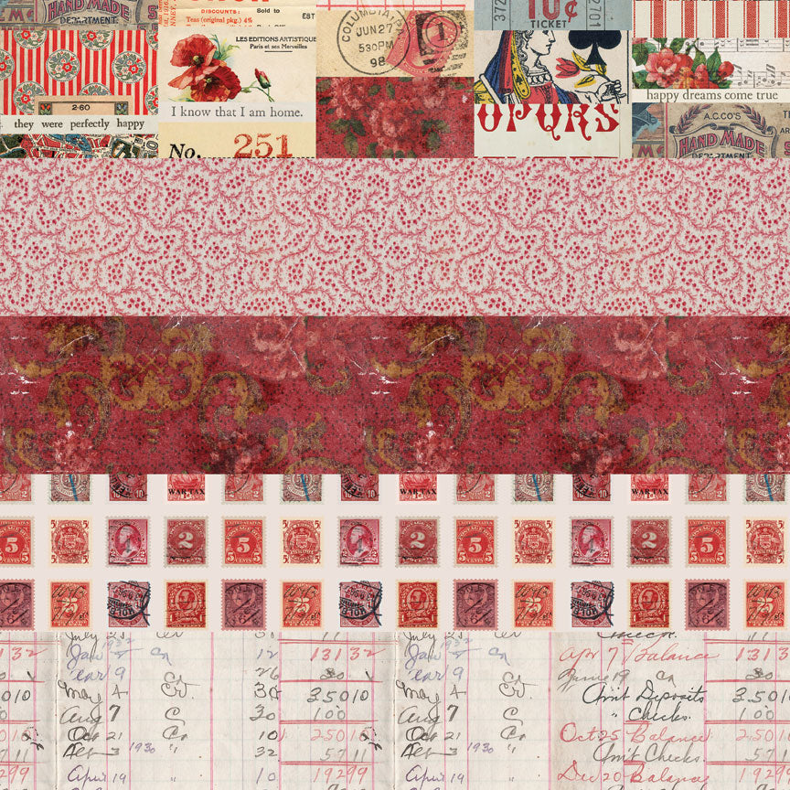Tim Holtz idea-ology Red 8 x 8 Palette Paper Collection th94470 sample 1